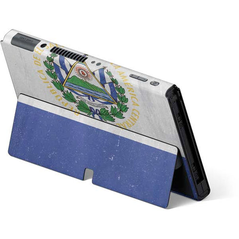 El Salvador Flag Distressed Nintendo Switch OLED (2021) Skin